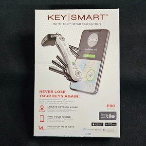 Keysmart KS411-WHT Pro Smart Key Organizer with Tile Location Tracking WHITE